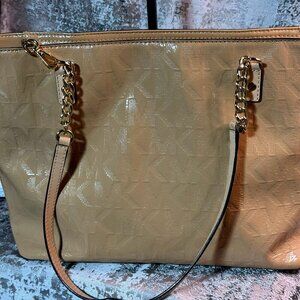 Michael Kors patent leather tote bag